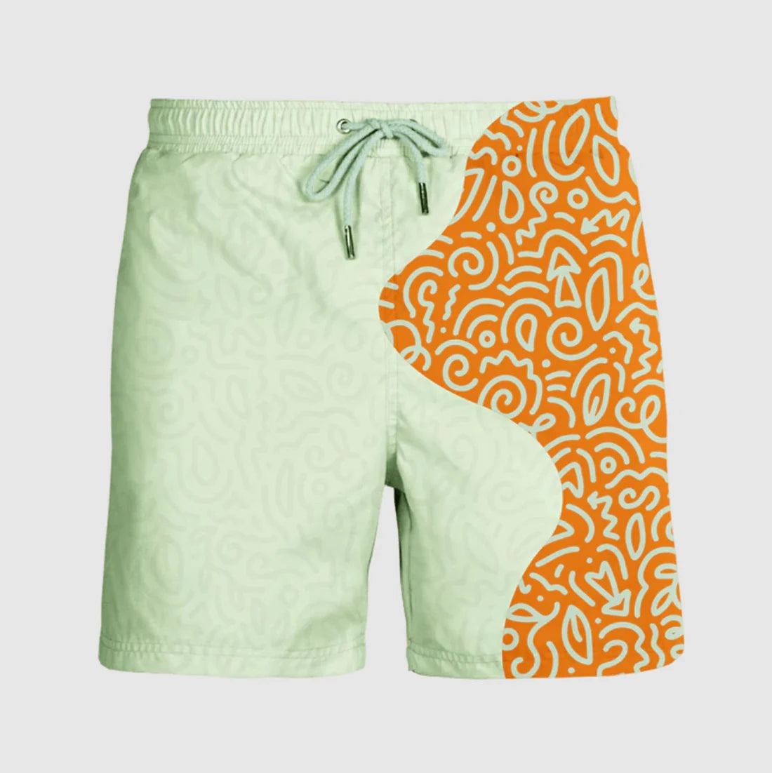 Short de bain Sea'sons Doodle Orange Menthe