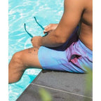 Short de bain Sea'sons Changeant de couleur Cerise-Bleu