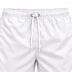 Riviera Retro zwemshort Cool White, wit detail van elastische tailleband en wit trekkoord