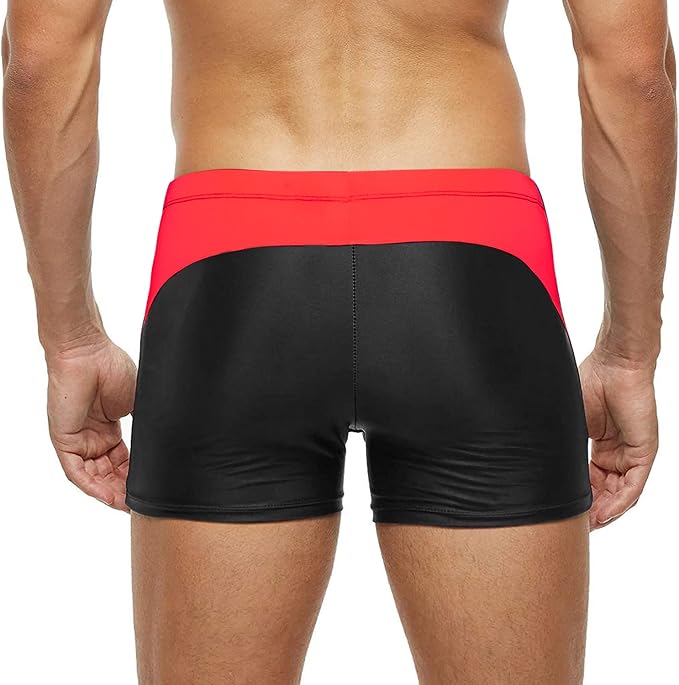 Boxer de bain Olaf Noir/Rouge